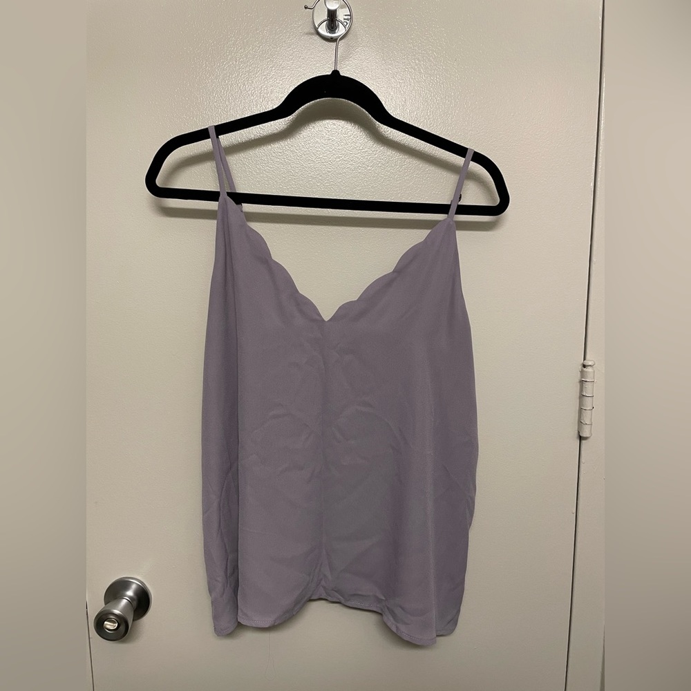 Lavender scalloped neckline tank